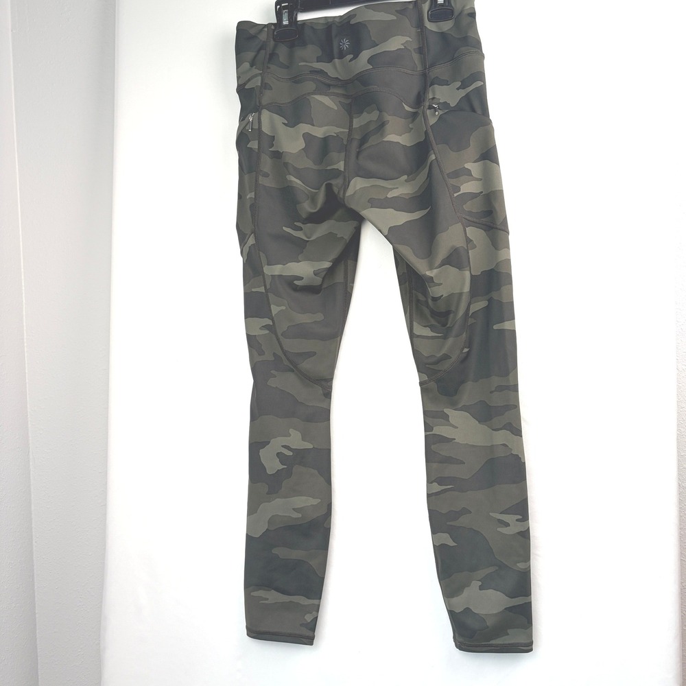 Athleta Camo High Rise Pocket Leggings Small Green Gray Camouflage - Picture 3 of 8